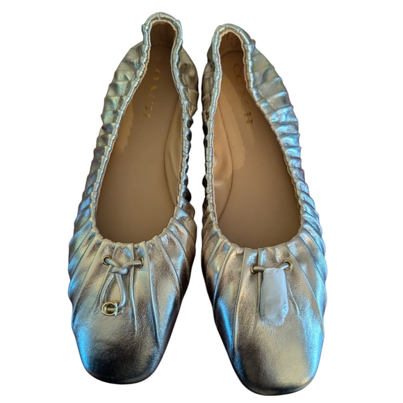 Coach Shoes - COACH  GOLD Women’s Ballet Flats - Classic Slip-On